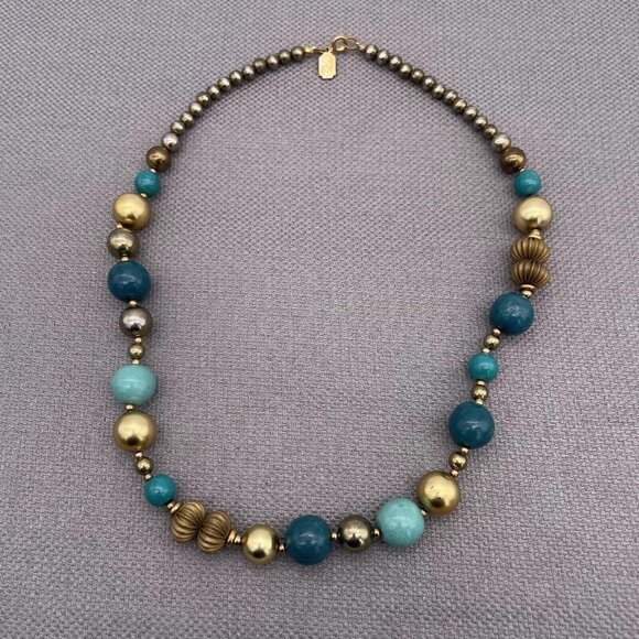 Designed by Paula Ball Beaded Necklace Multicolor Spring Ring Closure 21 Inch - Picture 2 of 6